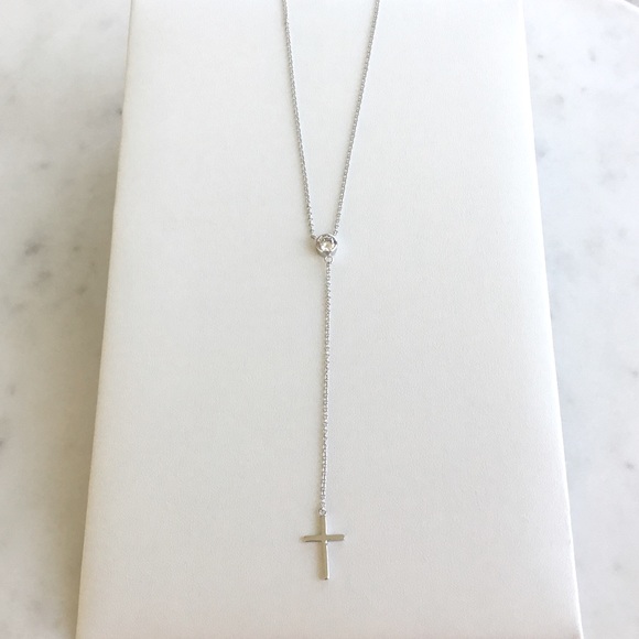 Sale $26 Firm! Sterling Silver Cross Drop Necklace - Picture 8 of 12